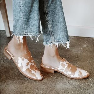 Cow Print Mules